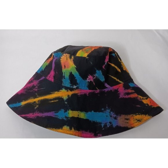 Clea Ray Bucket Hat Reversible Tie Dye Black Pink Blue Purple One Size Rayon - Picture 7 of 16